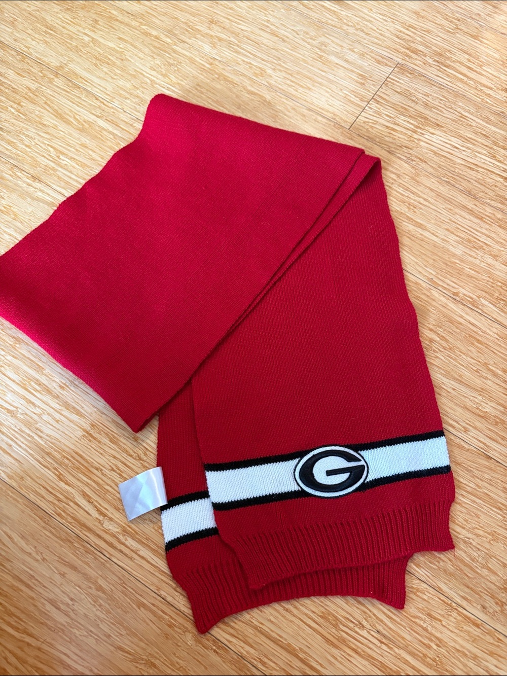 NCAA Georgia Bulldogs Red Knit G Logo Winter Fan Scarf football college cozy